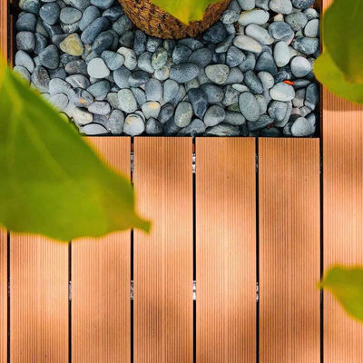 Ein guter Preis. Außenholzverbundene Deckingplatten feuerfeste geprägte Oberfläche Online