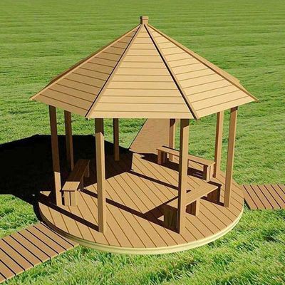 Ein guter Preis. Hinterhof WPC Gazebo Holz-Plastik-Verbundwerk WPC Pavillon 10x10 Fuß Online
